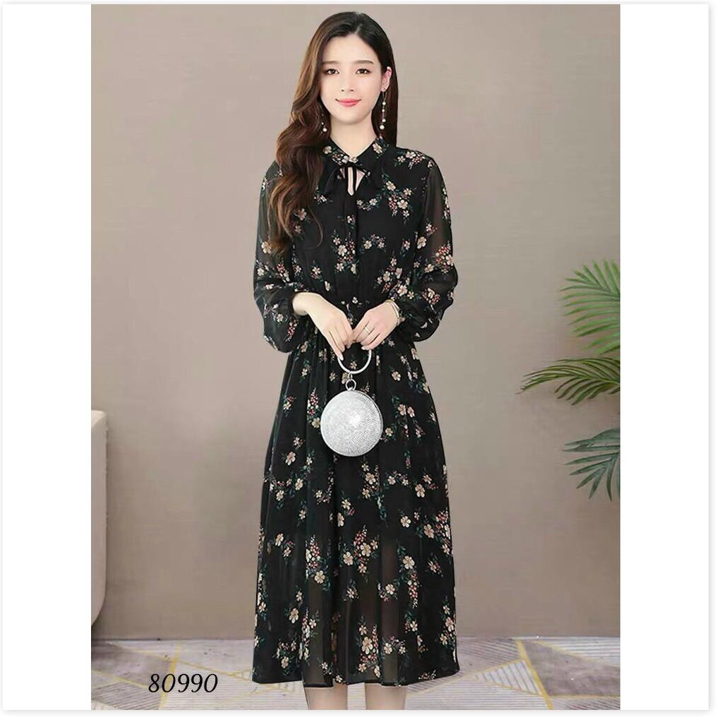 ĐẦM VOAN LỤA HOA DỰ TIỆC DÀNH CHO CÁC QUÝ CÔ THỜI TRANG LANO STORE