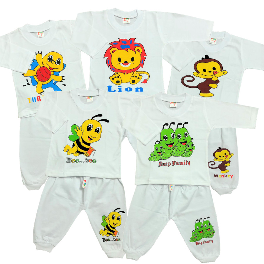 Combo 3 bộ quần áo trẻ em cotton tay dài màu trắng SS-BTDT