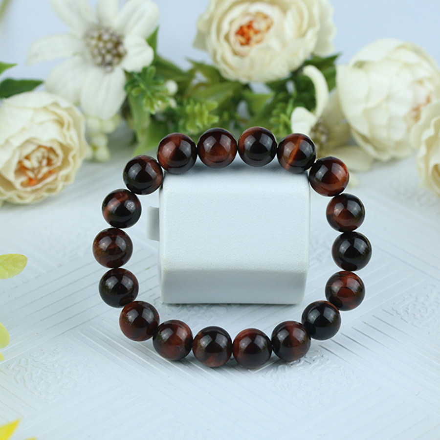 Vòng tay Phong thủy Đá Mắt hổ đỏ 12ly_17 hạt