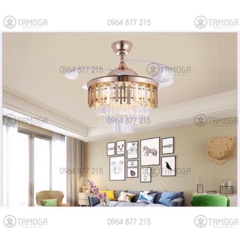 Quạt Trần Đèn tối tân - chỉ đạo không chạm DQ 8042