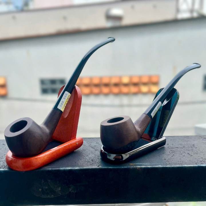 Tẩu gỗ khắc hoa văn và trơn loại nhỏ gọn - T0296