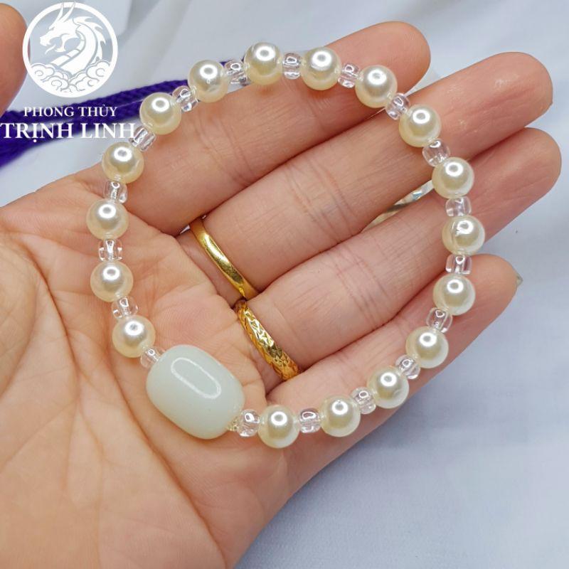 VÒNG CHUỖI LU THỐNG TRẮNG ĐỤC MIX HẠT BẸT 6LY