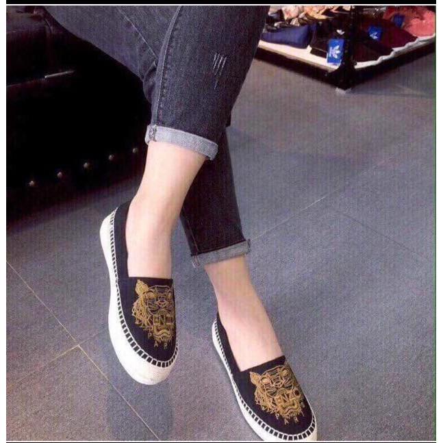 {Hình thật-FREE SHIP} Giày lười slip on thêu hổ cao cấp