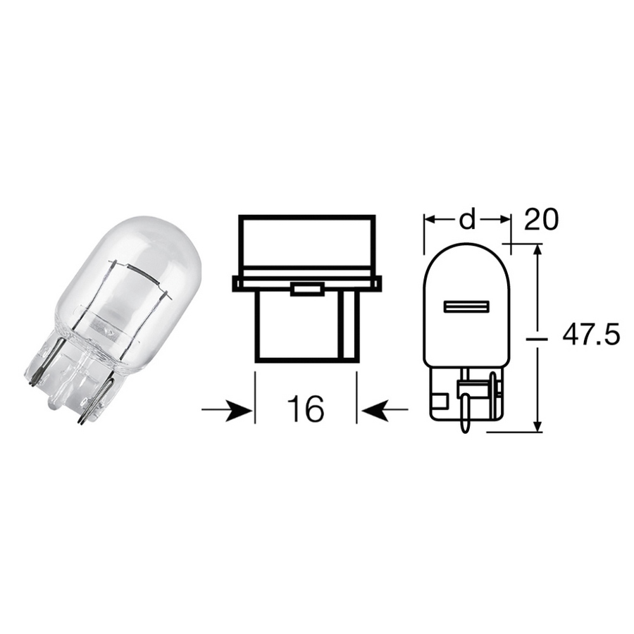 Bóng đèn xi nhan ô tô W21W 12V - Vàng