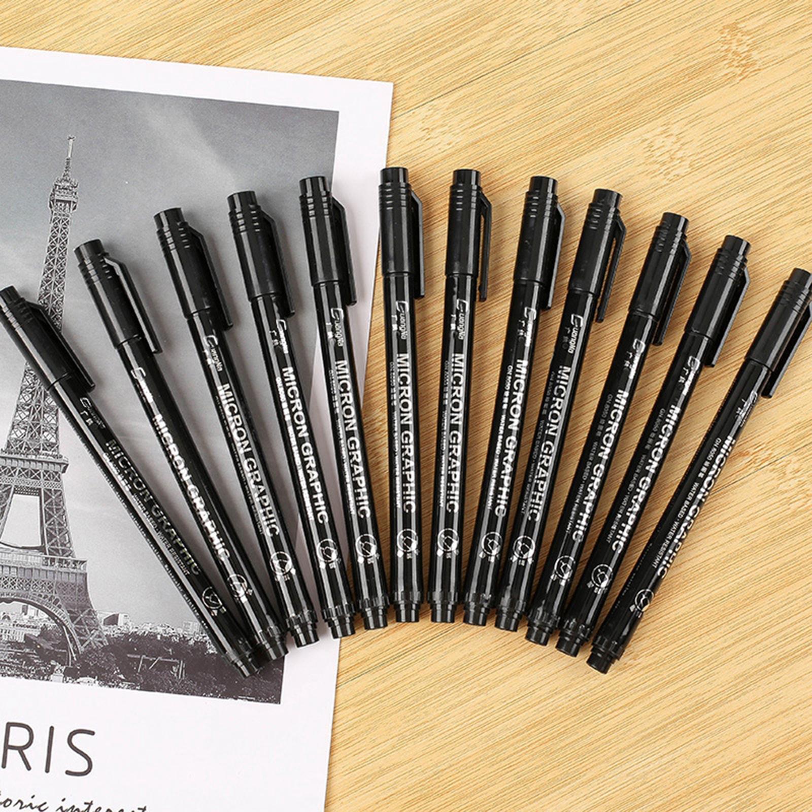 Fine Liner Pen Pigment Marker Waterproof Ink Sketching Manga 12pcs