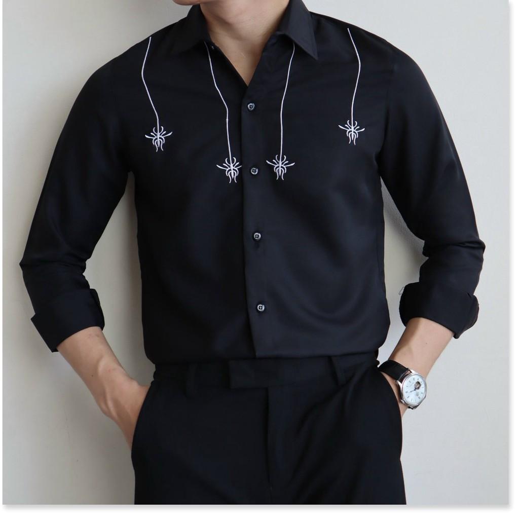 Áo sơ mi in thêu dài tay nam cực đẹp phong cách hàn quốc cho các bạn trẻ KME FASHION