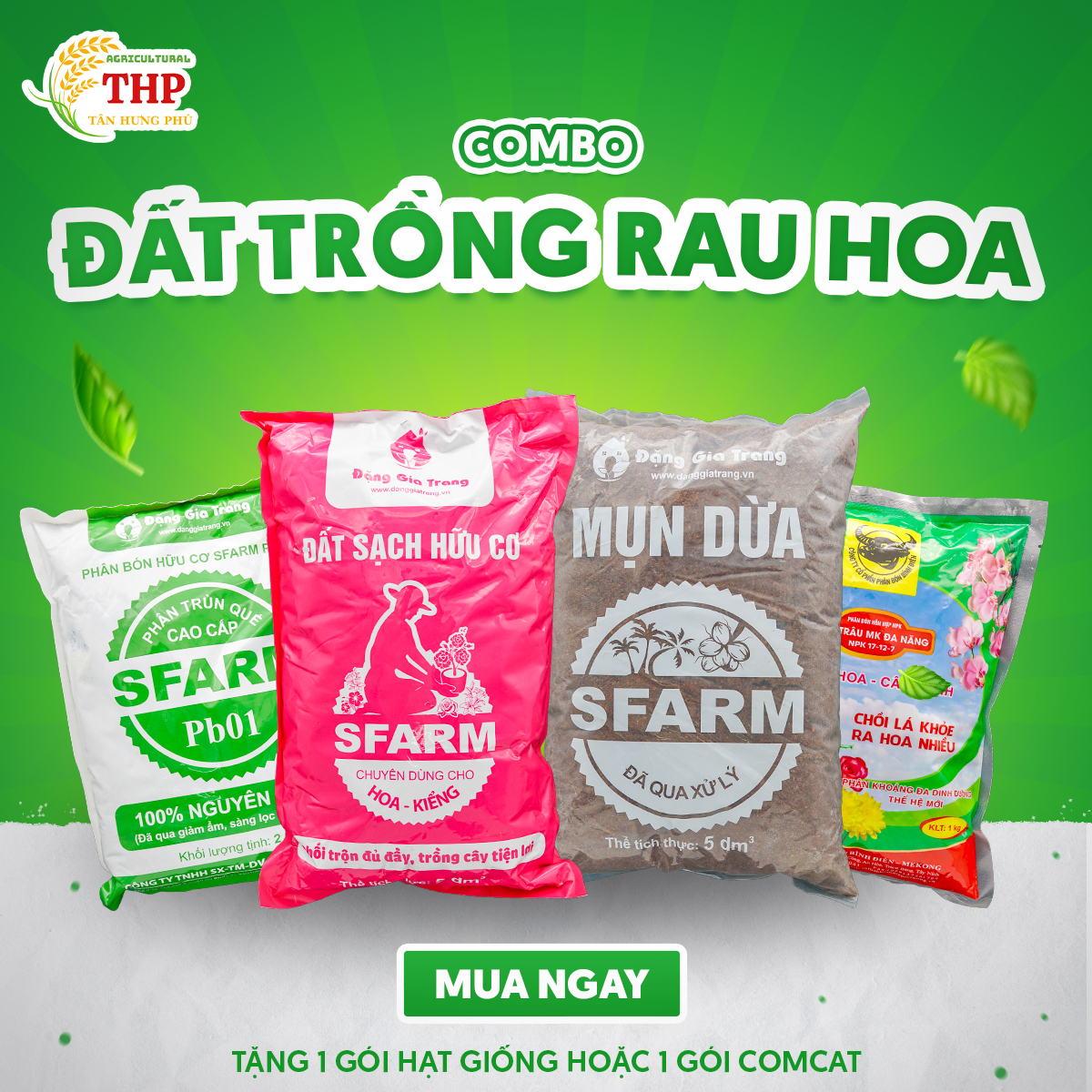 COMBO ĐẤT TRỒNG RAU, HOA | CHUYÊN RAU MÀU, HOA KIỂNG | COMBO CHĂM SÓC CÂY