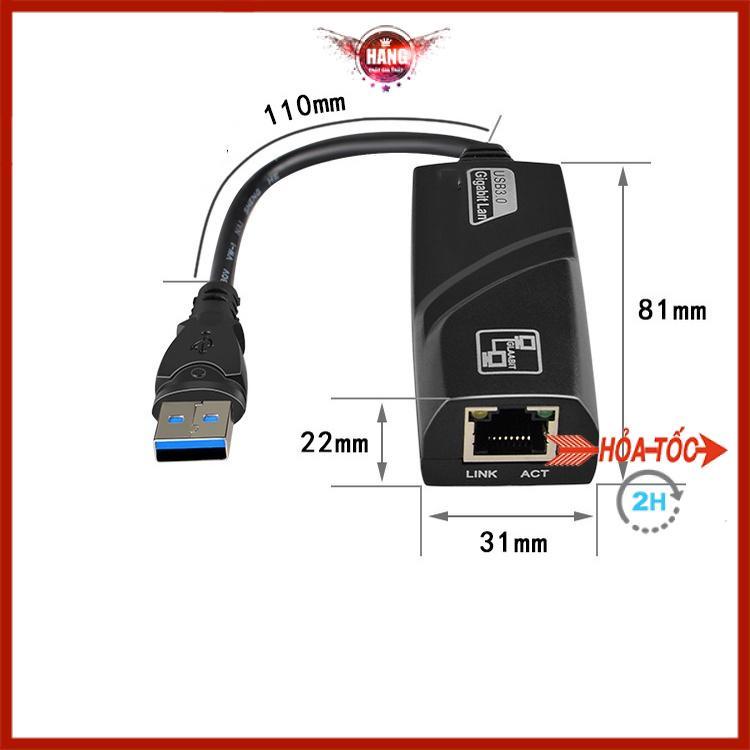 Cáp USB 3.0 ra Ethernet RJ45 Gigabit 1000Mbps hỗ trợ mac, window - Hồ Phạm