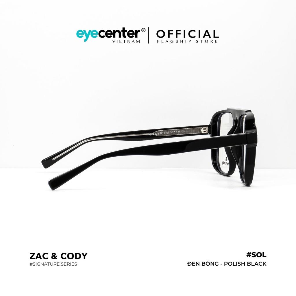 Gọng kính cận nam nữ SOL chính hãng ZAC CODY A36-S lõi thép chống gãy nhập khẩu by Eye Center Vietnam