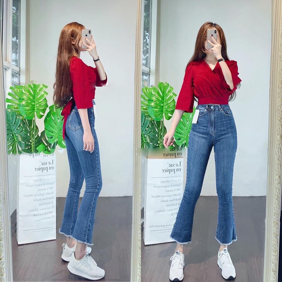 Quần jean nữ ống loe cạp cao 90cm Sofm Wear (L9T)