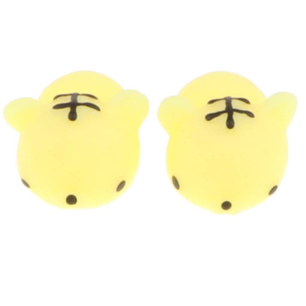 2 Pack Squishy Soft Slow Rising Squishes TPR Stress Relief Small Tiger Toy