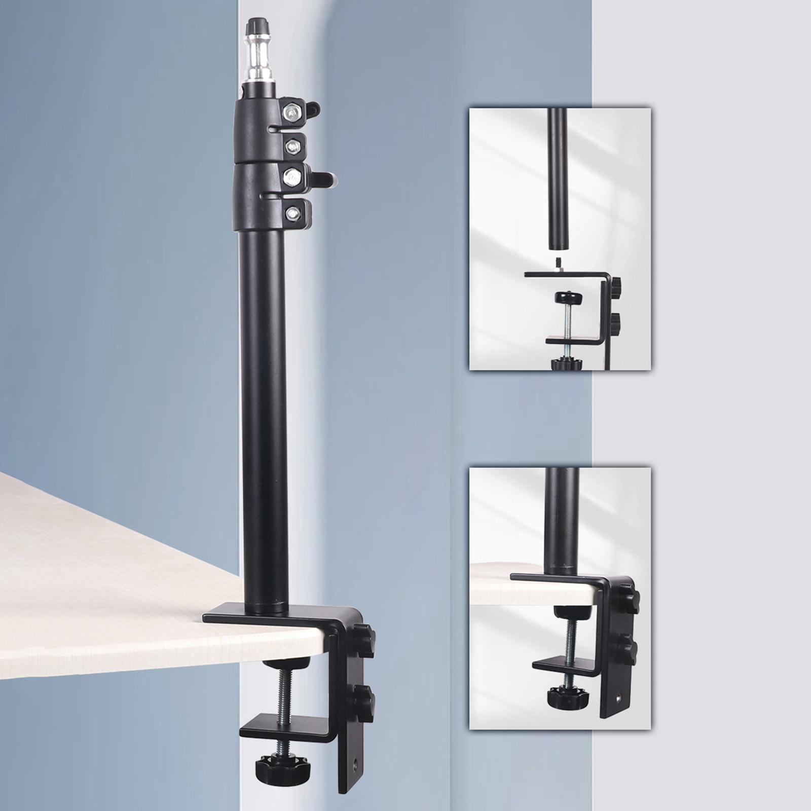 Desk Mount Stand Tabletop L clamp Mounting Adjustable Table Stand Aluminum for DSLR Camera light Panel Light Mic
