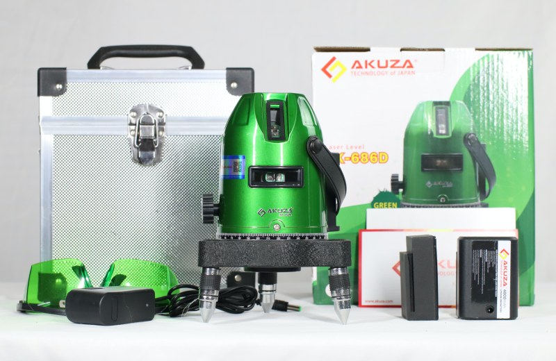 Máy cân bằng laser Akuza AK-686D bắn cốt, đánh thăng bằng 5 tia xanh - Hàng nhập khẩu