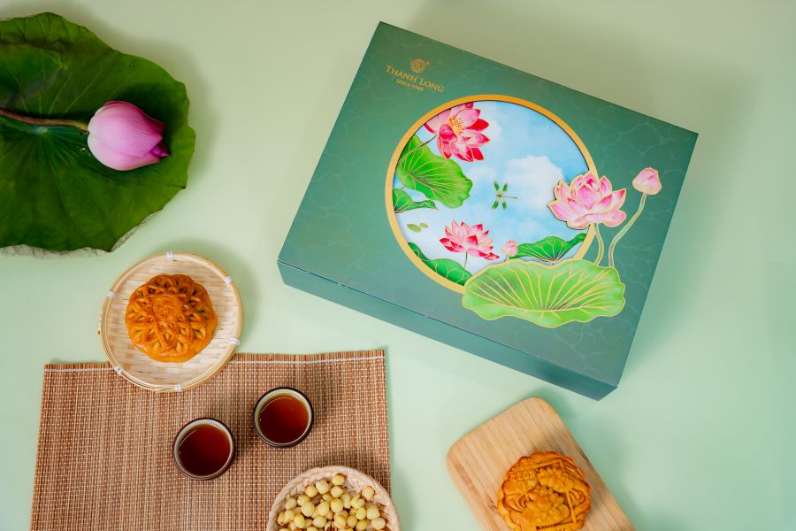 HỘP BÁNH TRUNG THU 4 BÁNH CHAY 220G - COMBO CHAY 4 - THÀNH LONG 880G - TẶNG 1 HỘP TRÀ