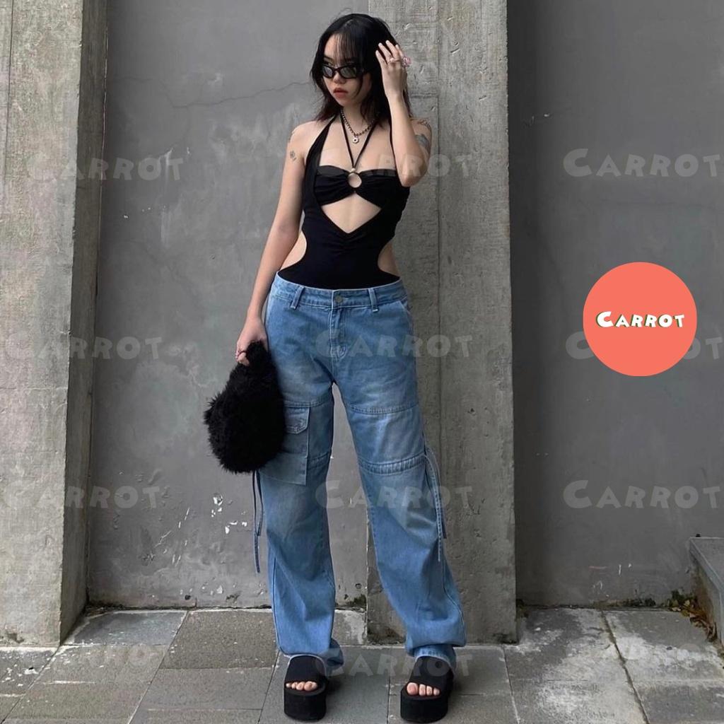 Áo liền quần bodysuit ôm body tôn dáng khoét ngực quyến rũ vải thun cao cấp chất siêu đẹp, mịn carrotxinhdep