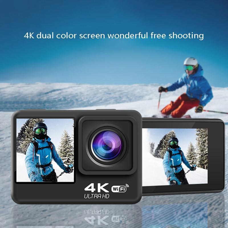 2022 Máy ảnh hành động H10 mới 4K 60fps 20MP 2.0 LCD EIS màn hình kép WiFi webcam Waterproof Faterproof Sports Video Pro Cam in Stocks