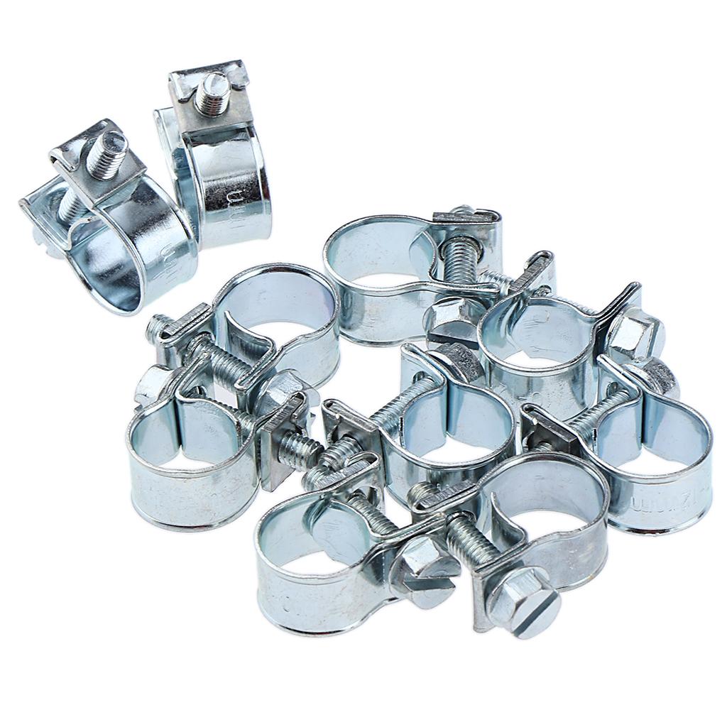 20x Mini Adjustable Hose Pipe Clips Fuel Water Line Worm Clip Ø 10 - 12mm