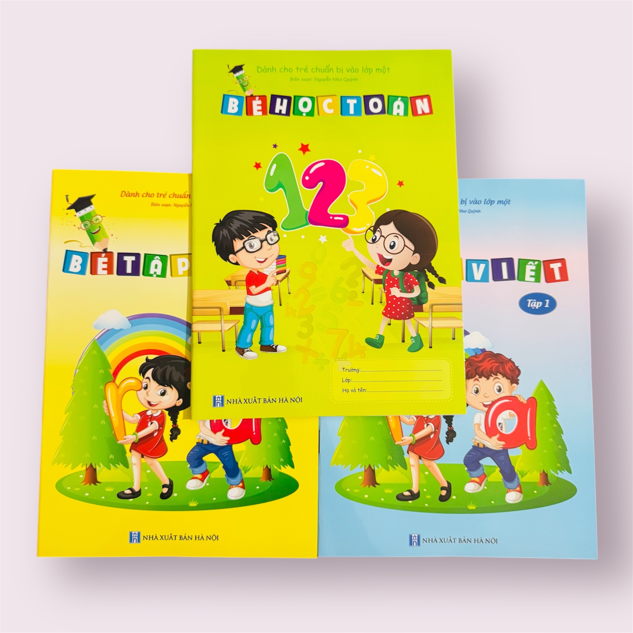 Sách-Combo 3 cuốn sách: Bé học Toán, Bé tập Viết quyển 1,2 dành cho bé Tự tin vào lớp 1