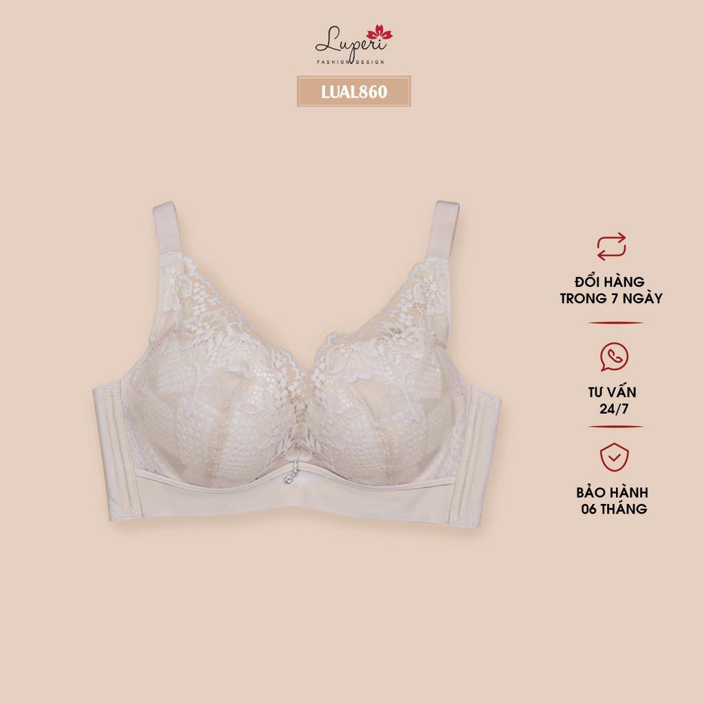 Áo Lót Nâng Ngực Nữ Không Gọng Bra Đệm Mút Mềm Dày LUPERI LUAL860 Bản 3 Móc Chắc Chắn Phối Ren Cho Người Ngực Vừa Và Nhỏ
