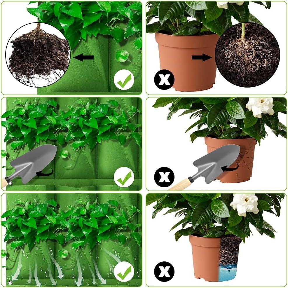 Túi trồng cây dọc tường 100 x 100cm 36 túi treo tường Túi nỉ treo tường cho vườn rau hoa mọng nước