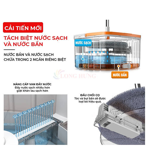 Bộ lau nhà xoay tay 360 độ BONBOX BM001 - Hàng chính hãng