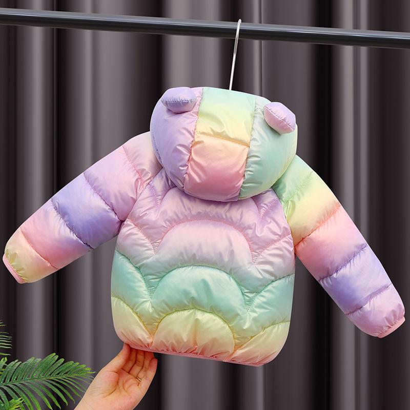 Hàng Mới Về Bé Gái Áo Khoác Mùa Thu Nhiều Màu Sắc Mùa Đông Bộ Quần Áo Bé Trai Sơ Sinh Áo Khoác Dành Cho Trẻ Em Xuống Áo Khoác Bông Tai Có Mũ Trùm Đầu 0-5y