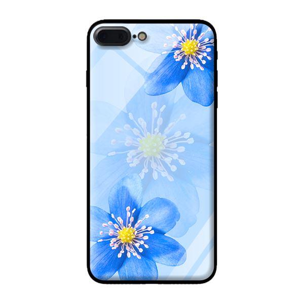 Ốp kính cường lực cho iPhone 8 Plus Hoa Lan Xanh - Hàng chính hãng