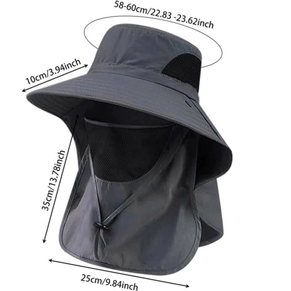 Mũ Tai Bèo Chống Nắng Ngư Phủ Vành Rộng Có Vạt Che Cổ Tháo Rời Vải Nylon Chống Thấm Nhanh Khô Nam Nữ - HÀNG CHÍNH HÃNG MINIIN
