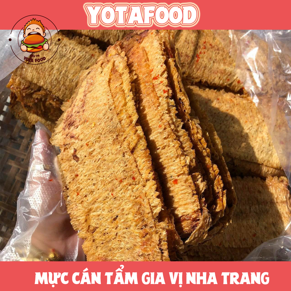 Khô mực cán tẩm gia vị Nha Trang loại ngon - hũ pet 300gram ( Thơm dai - đậm vị ) | Đồ ăn vặt Nàng Khô