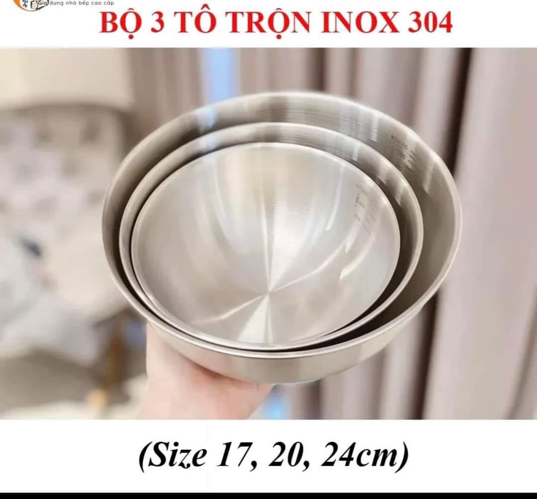 Combo 3 bộ tô inox 304