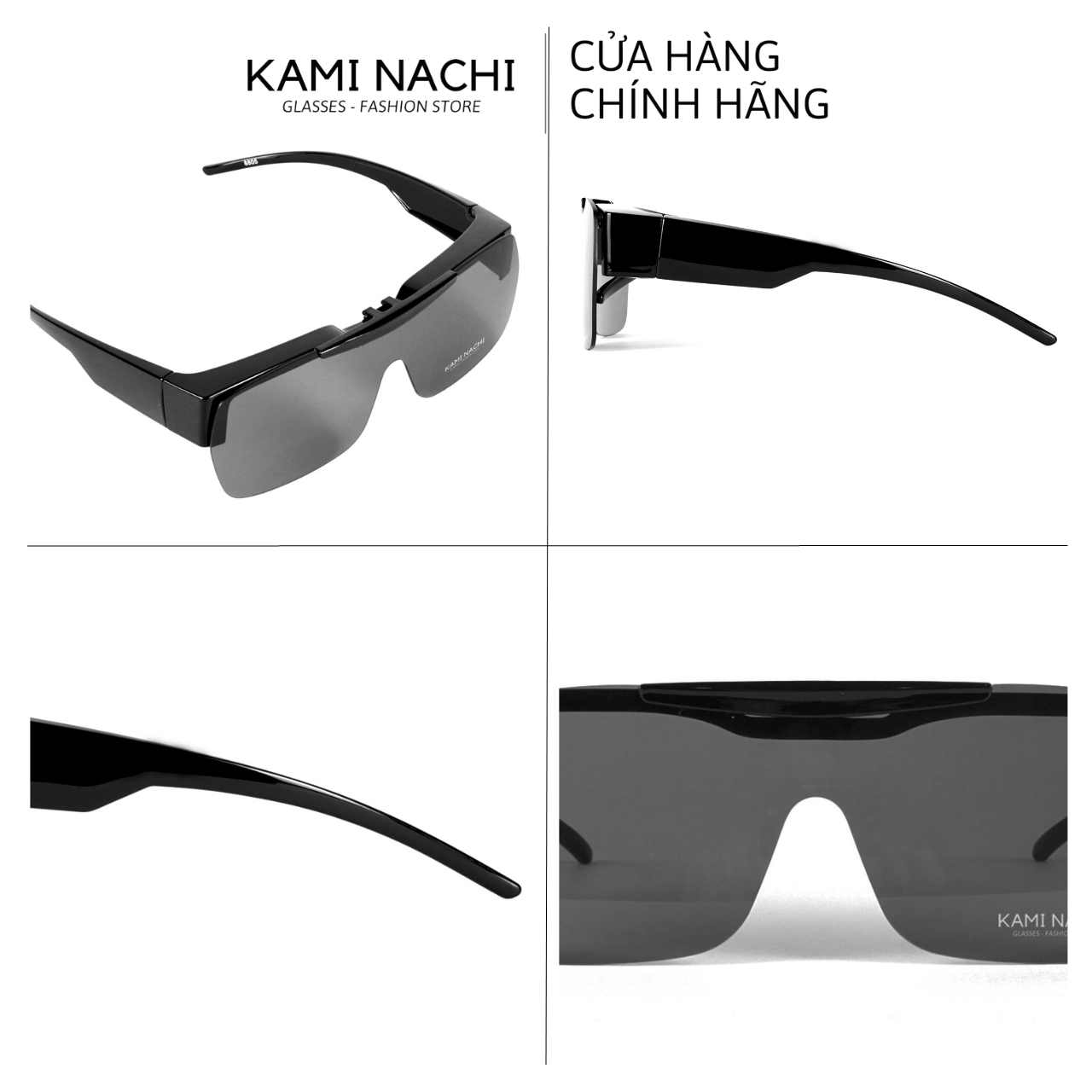 Gọng kính Shield Glasses chống phân cực, chống tia UV, có thể lật lên KAMI NACHI T8805