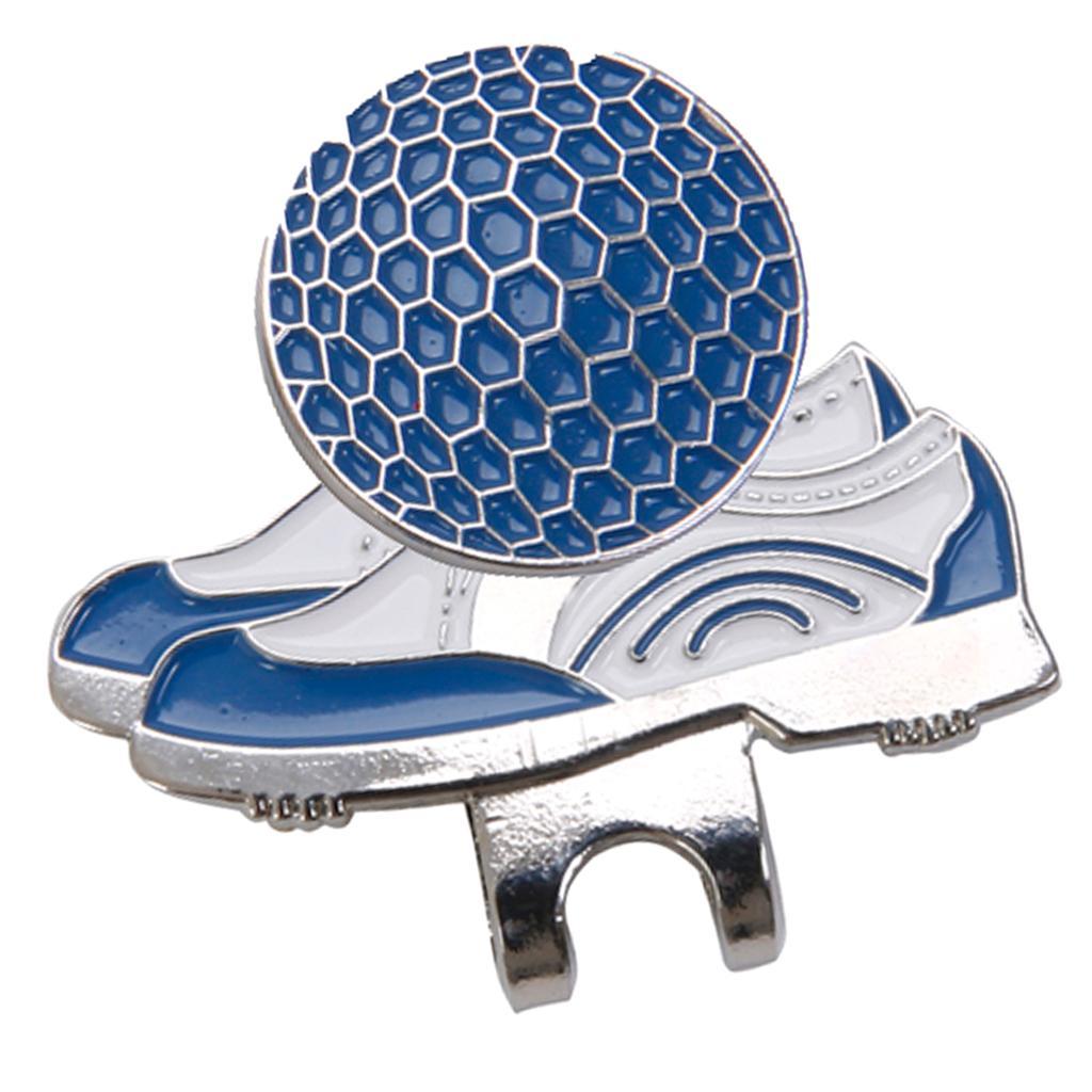 2xGolf Hat Clip with Detachable Ball Marker Pattern Blue