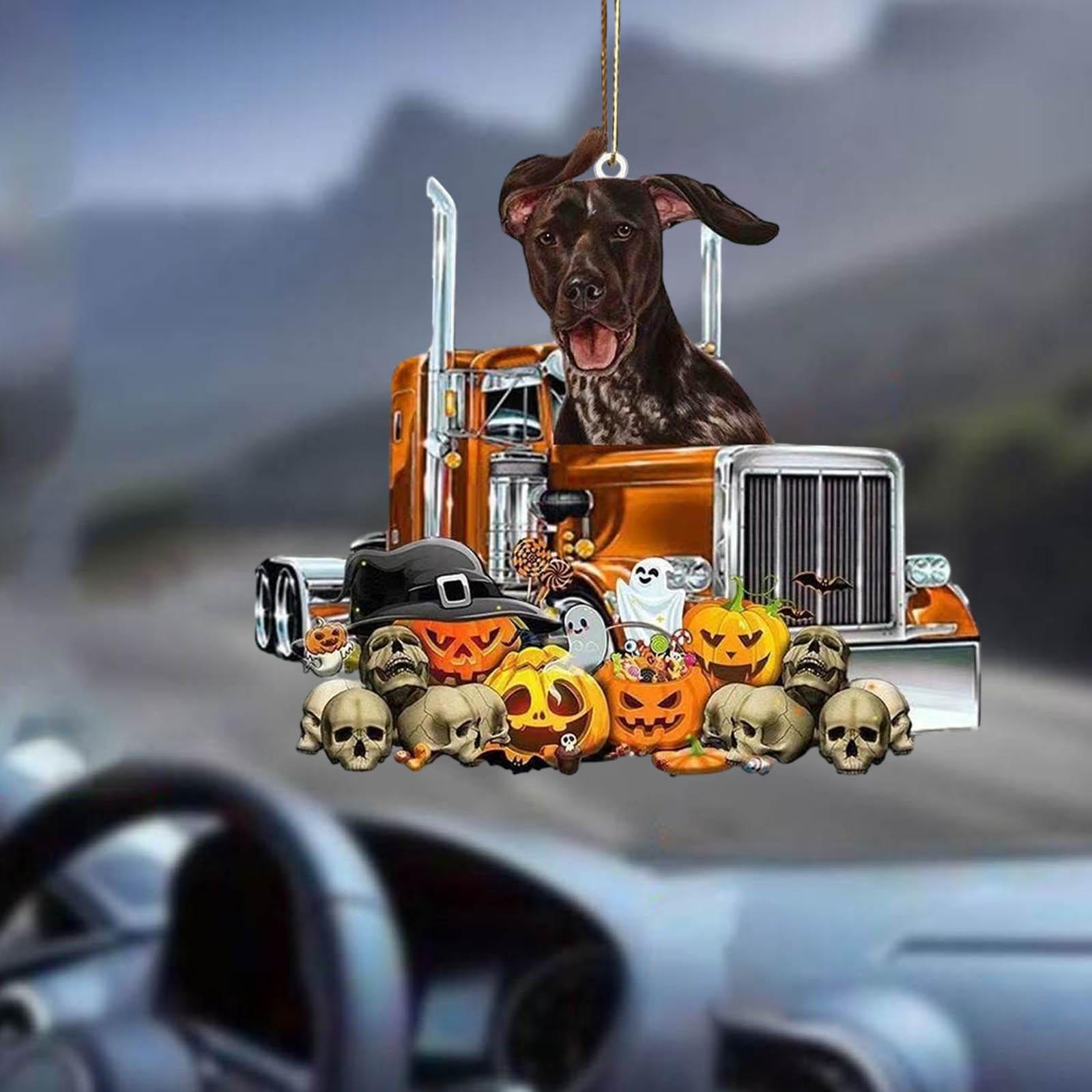 Funny Car Pendant/ Halloween Pumpkin Halloween Decor Lovely Auto Rearview Mirror Pendants Rear View Mirror Charm for Table