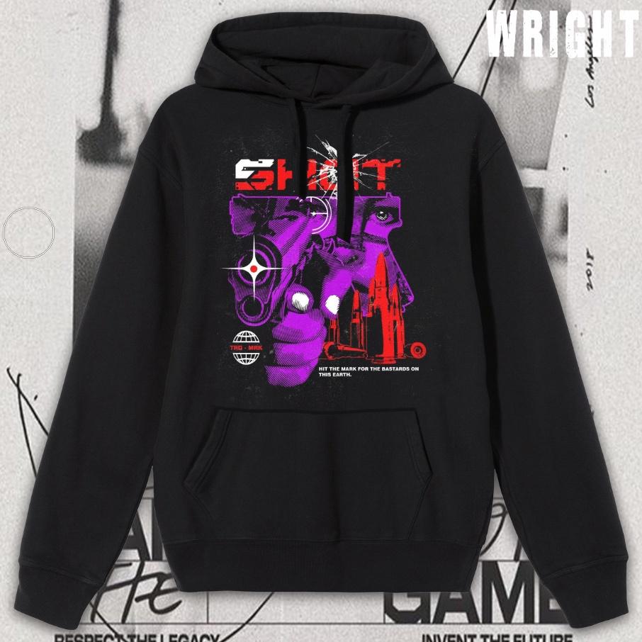 Áo hoodie wright shot girl gun clubs phong cách đường phố unisex