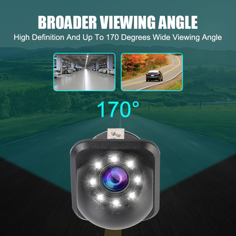 Camera chiếu hậu mini 170 độ góc rộng 8 bóng LED hỗ trợ đỗ xe ban đêm