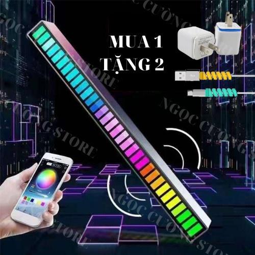 Thanh đèn led rgb nháy theo nhạc,16 TRIỆU MÀU ĐIỀU KHIỂN BẰNG APP TẶNG SẠC, đèn trang trí,decor phòng cảm biến âm thanh