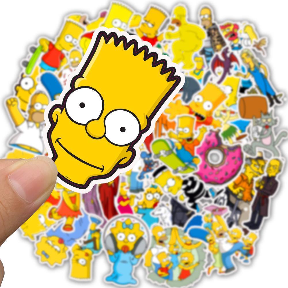 Sticker Anime simpson Cắt Sẵn Hình Dán Trang Trí Mũ Bảo Hiểm Laptop Điện Thoại Ván Trượt Sổ tay Notebook