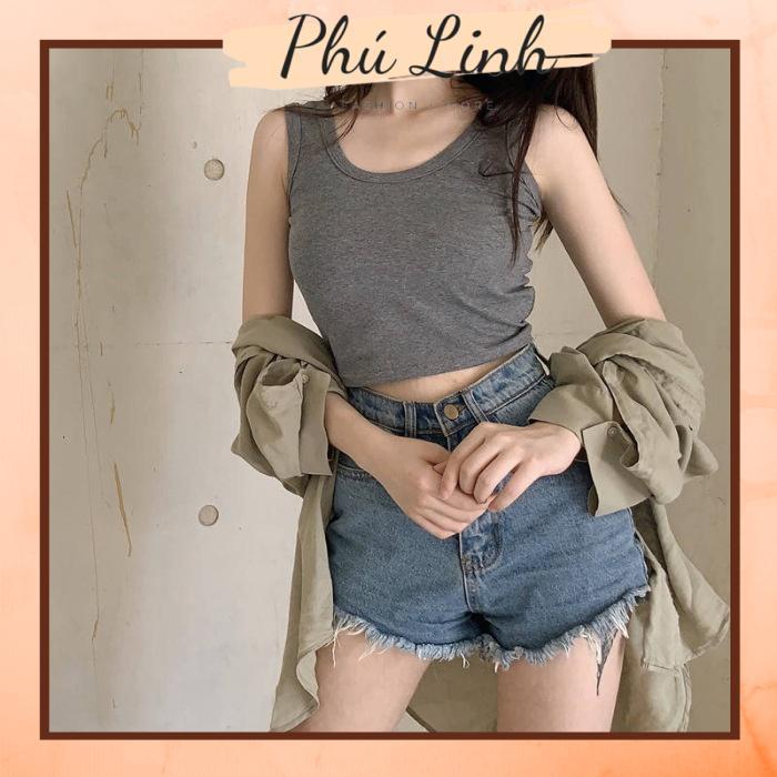 MS485 Áo ba lỗ sát nách thun trơn basic croptop