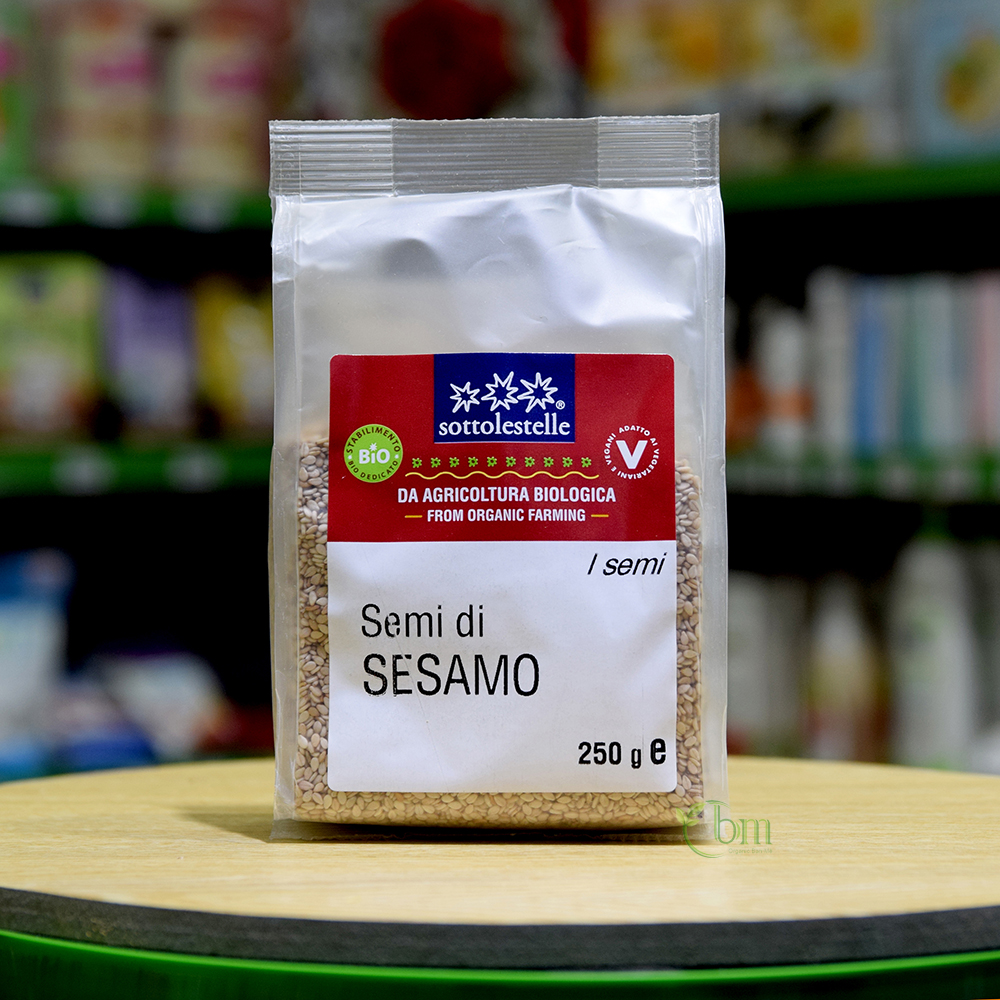 Hạt mè hữu cơ đã bóc vỏ Sottolestelle 250g Organic Sesame