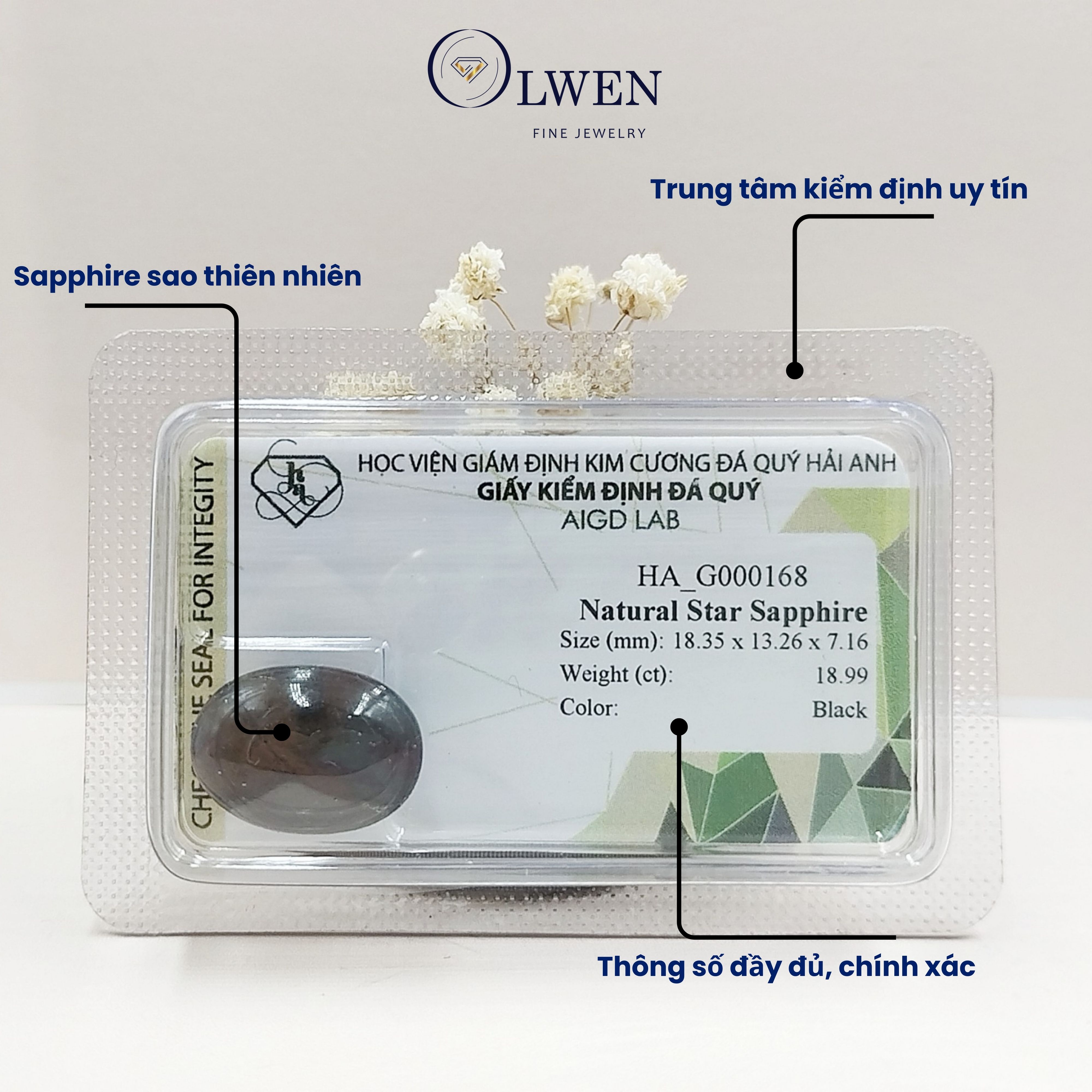Viên đá Sapphire thiên nhiên HA-G000168