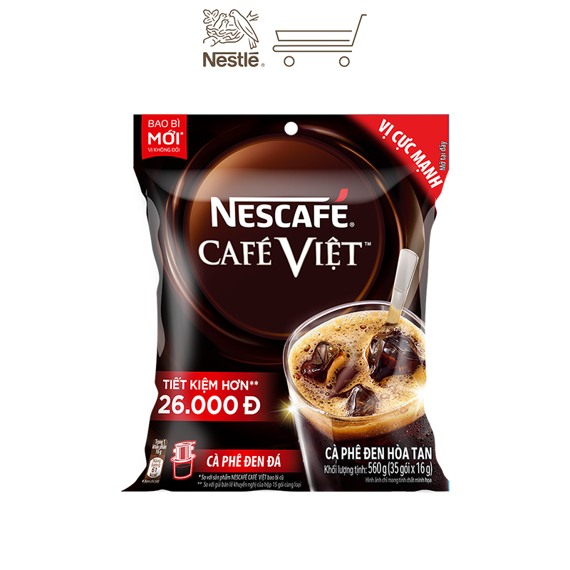 Cà phê hòa tan Nescafé café Việt cà phê đen đá (Túi 35 gói x 16g)