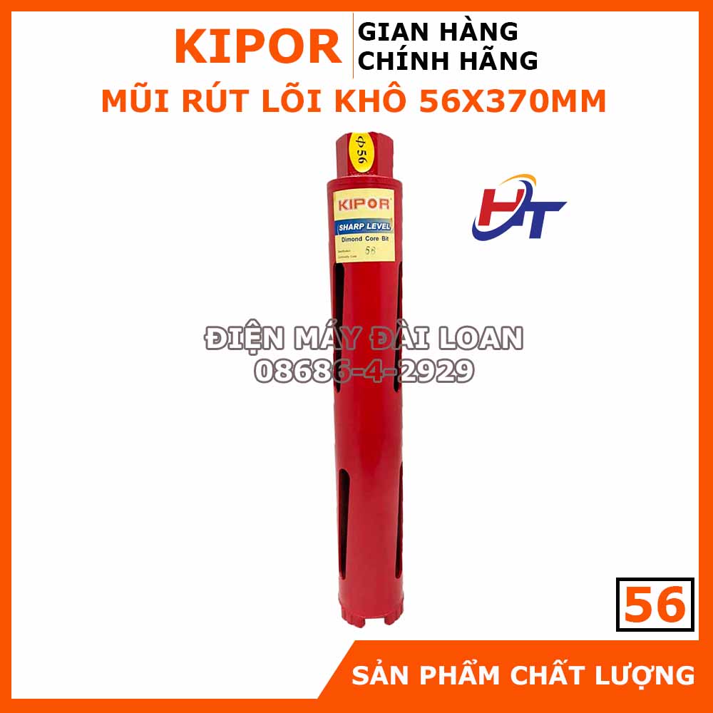 Mũi khoan rút lõi khô 56X370mm Kipor