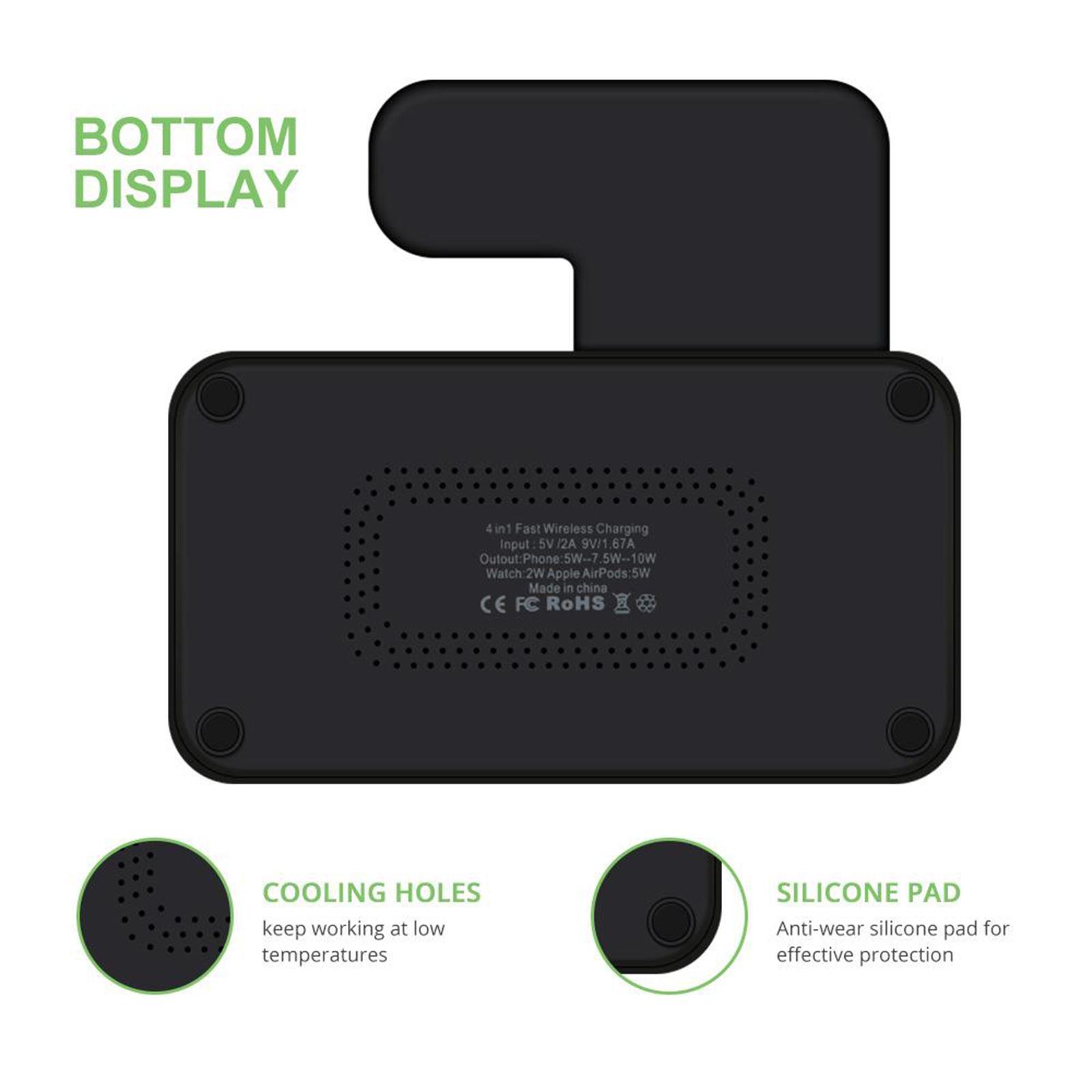 Wireless Charger Charging Station Dock For Watch Phone Pencil EU