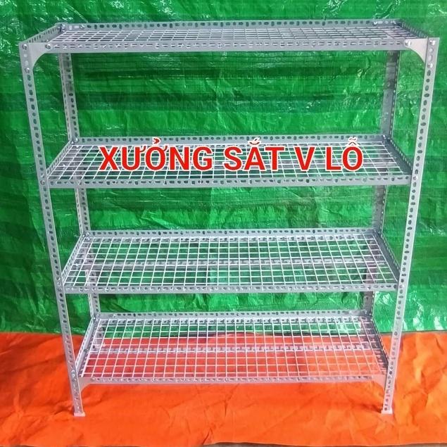 Kệ sắt v lỗ Rộng 30cm x Dài 1,2m ,Cao từ 60cm đến 1,5m ( Nhiều tầng kệ ) ,kệ sắt vỉ lưới ô vuông đa năng