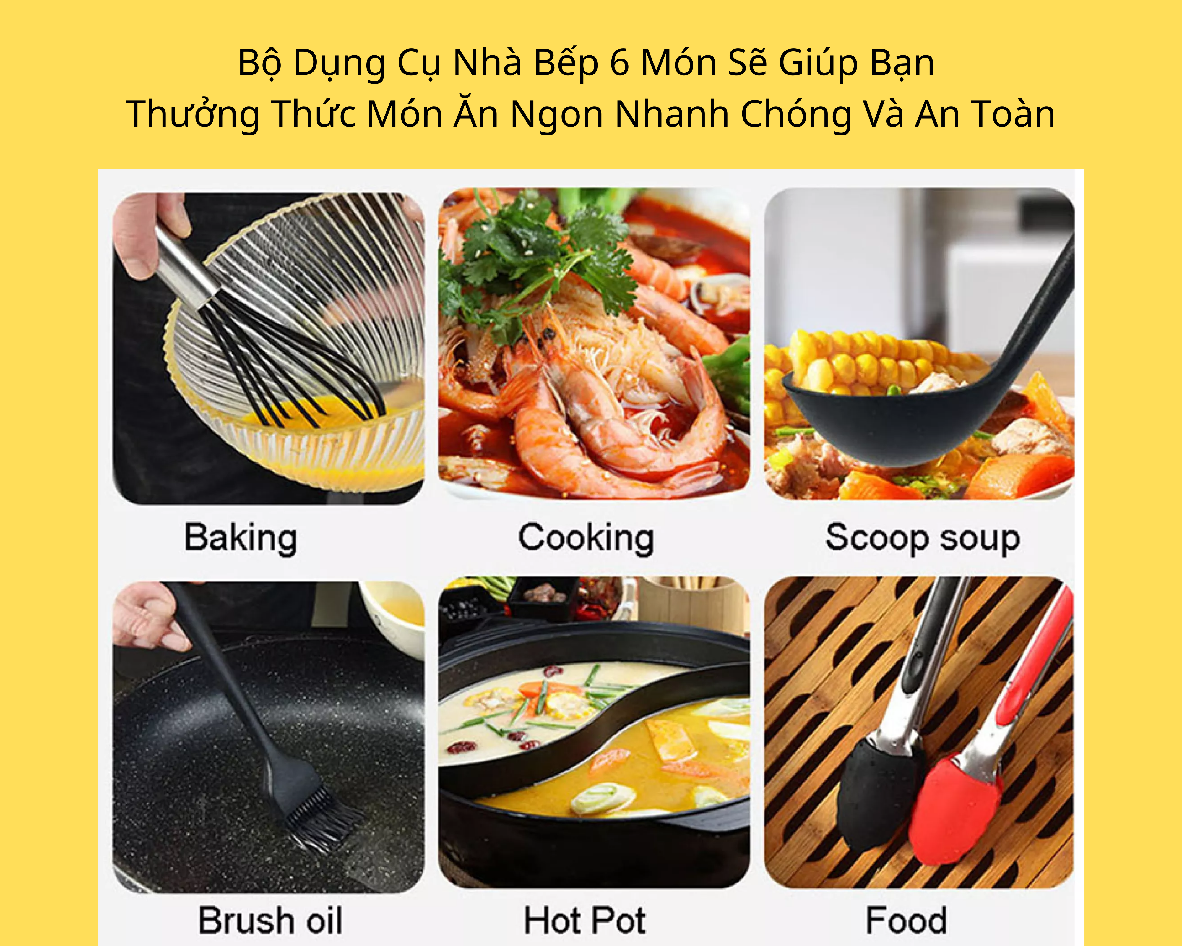 Bộ Dụng Cụ Cao Cấp Nhà Bếp Nấu Ăn Làm Bánh, Nướng [5 Món] Chuyên Nghiệp Chống Dính Chịu Nhiệt Cao Lên Đến [230 Độ] Bền Bỉ Bằng Silicon Mềm, An Toàn, Tiện Lợi, Thân Thiện Môi Trường, Tiết Kiệm Thời Gian [Tặng Phới Lồng Đánh Trứng Khuấy Bột Dài 21cm]