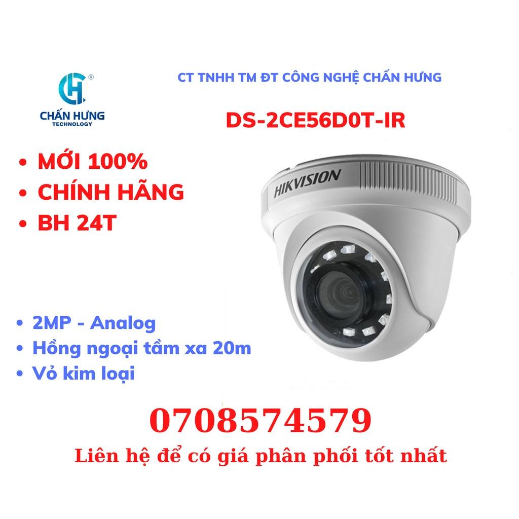 Camera Analog HIKVISION DS-2CE56D0T-IR Dome hồng ngoại 2.0 Megapixel - Hàng chính hãng