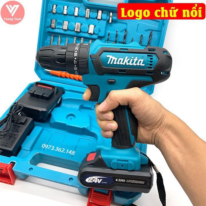 Máy Khoan Pin MAKITA 24V Có Búa, Khoan bắt vít cầm tay 27 phụ kiện