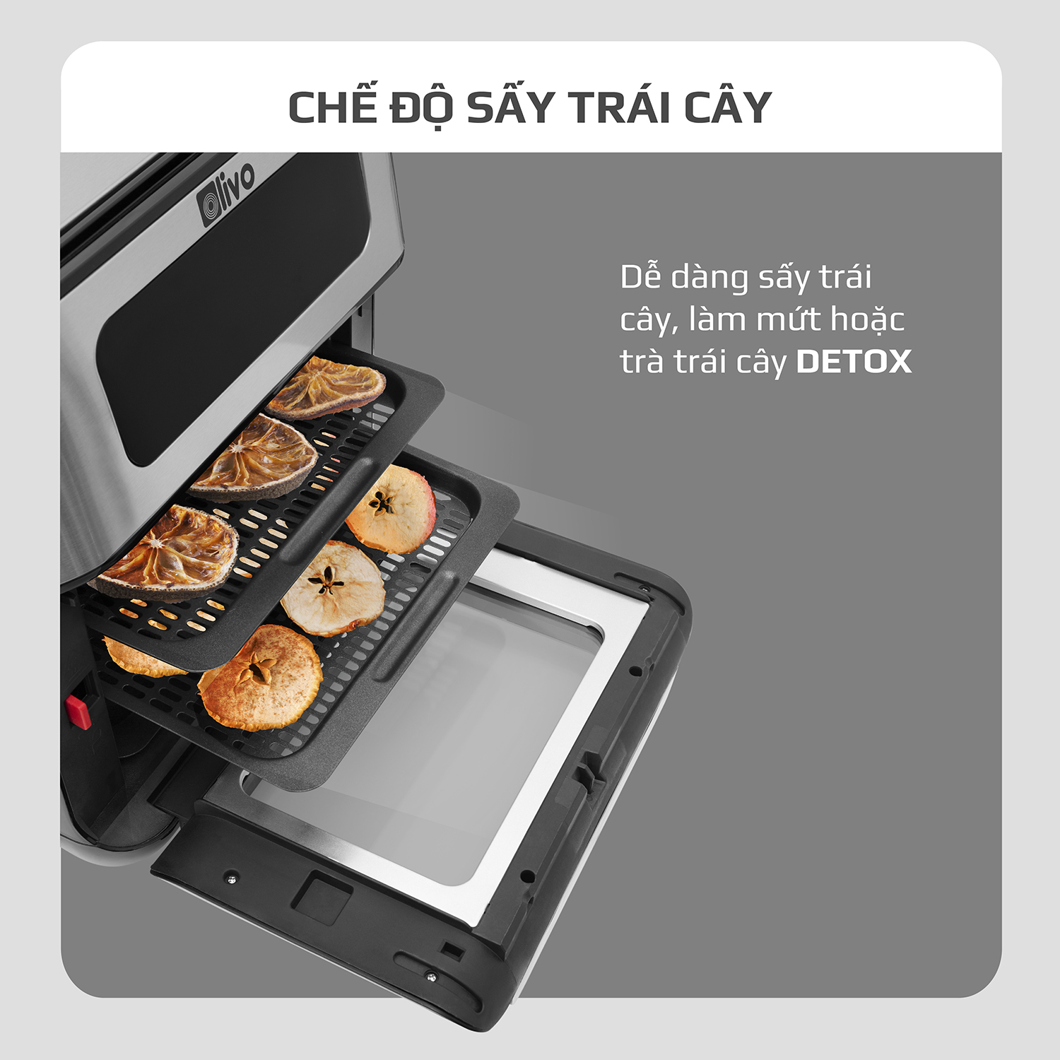 Nồi Chiên Không Dầu OLIVO AF 12 Dung Tích 12L - Công Suất 1800W