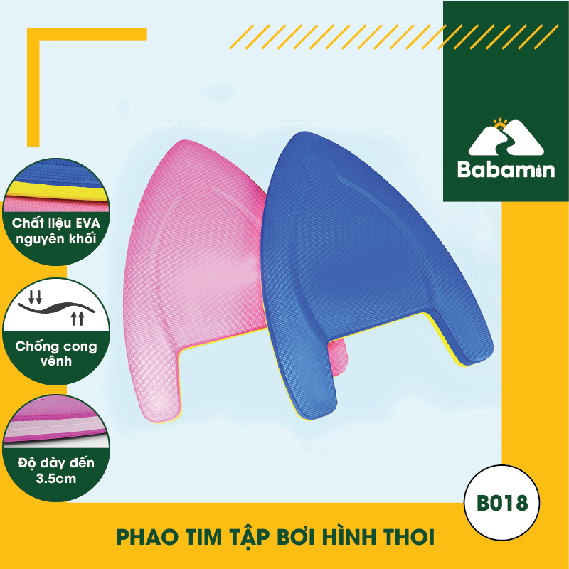 Phao Tim Tập Bơi Hình Thoi Cho Trẻ Em, Người Lớn – Mút EVA Chống Cong Vênh – B018