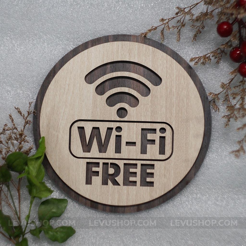 Bảng gỗ free wifi LEVU TW05 trang trí nhà hàng khách sạn homestay đẹp mắt